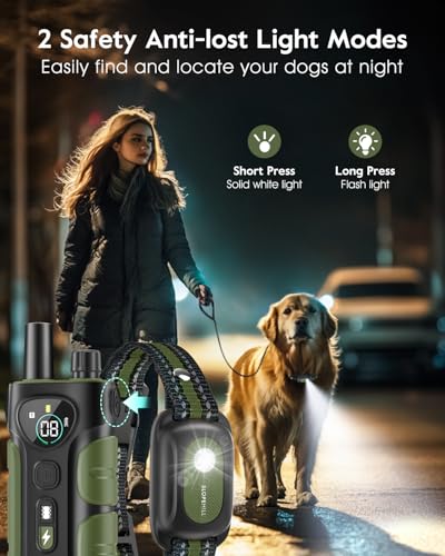 SLOPEHILL Dog Shock Collar,4200FT Dog Training Collar with Remote,Green - color: Green