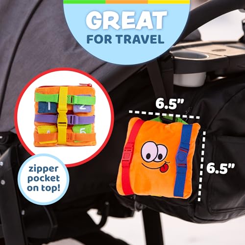 Buckle Toys, Bizzy Square, Learning Activity, Easy Travel Toy for Toddlers