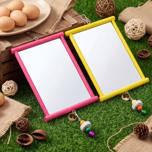 Sumind 2 Pcs Chicken Mirror Toys, Rose Red,Yellow, 9.84 x 10.63 Inches - color: Rose Red,Yellow, size: 9.84 x 10.63 Inches