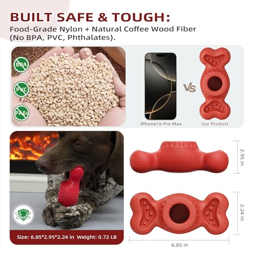 Frozen Dog Toy to Keep Them Busy, Though Dog Toys for Aggressive Chewers, Indestructible Dog Toy for Large Medium Small Breed, Chew Toys for Dogs Reduces Anxiety & Solve Boredom - color: Red