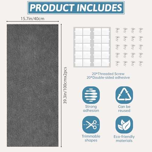 Heavy Duty Cat Scratch Mat for Couch (Dark Gray, 78.7" x 15.8") - color: Dark Gray, size: 78.7" x 15.8"
