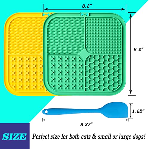 Lick Mat for Dogs, Large Dog Lick Mat with Suction Cups for Anxiety, Peanut Butter Dog Licking Mat Slow Feeder Dispensing Treater Lick Pad for Dogs Cats Grooming Bathing and Training (Green) - color: Green