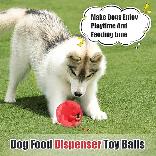 Rubber Treat Dispensing Dog Toys for Aggressive Chewers Large Breed - color: Red