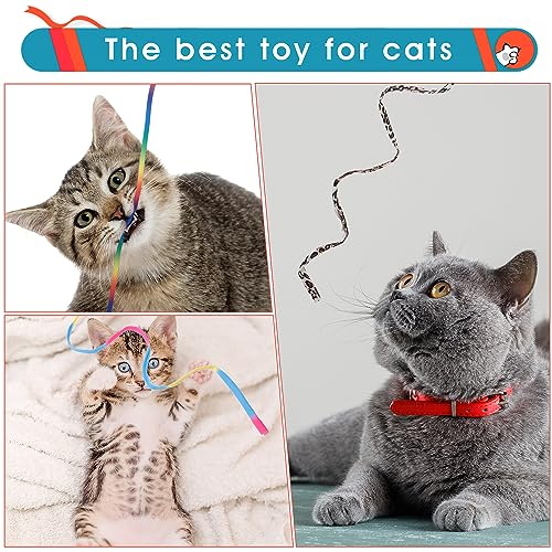Amaxiu Cat Wand Toy Set, Interactive Wand Rod with Rainbow Ribbon String - color: 6 Packs
