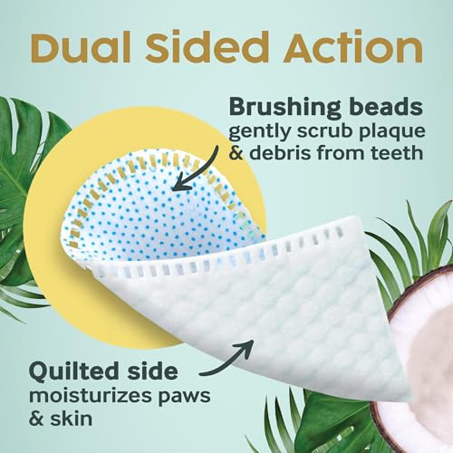 Cocopup Dog & Cat Dental Wipes, Coconut Oil Finger Toothbrush Cleaner