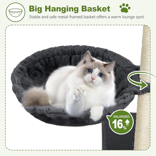 Small Cat Tree Tower for Indoor Cats, 40 in Medium Cat Bed Scratching Posts