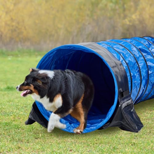 Briwooody 28in X 10ft Dog Agility Tunnel PVC for Large Dogs, Blue - color: Blue, size: 28in X 10ft