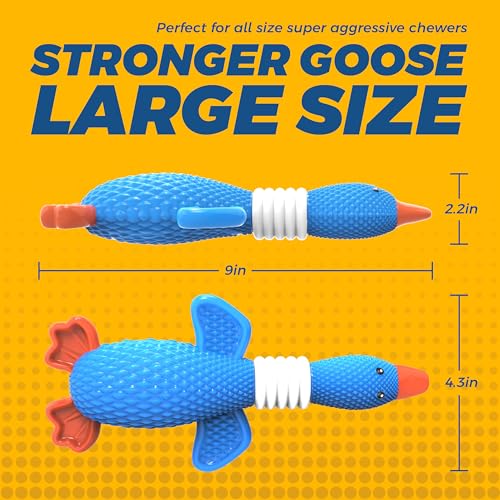 Vitscan Upgraded Nylon Goose Dog Toys for Aggressive Chewers Chewproof Duck - color: BLUE