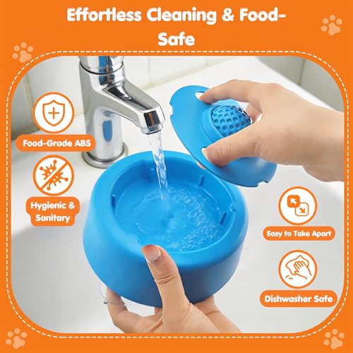Dog Slow Feeder Lick Bowl with Rolling Ball, 6.7oz Suction Cup Bowl