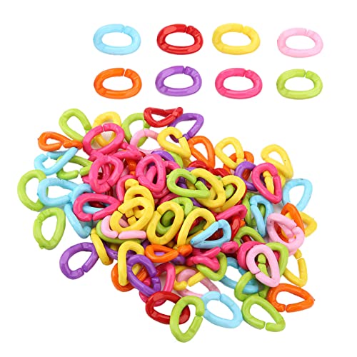 Sturdy Plastic Links for Large Bird Chains,Harrisons Bird Food,Toys 100Pcs Plastic C Clips Hooks Chain Links DIY Parrot Toys Mix Color