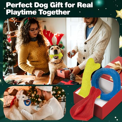 FOFOS Dog Chew Toys for Aggressive Chewers, 3 Pack Tough Nylon Dog Toys