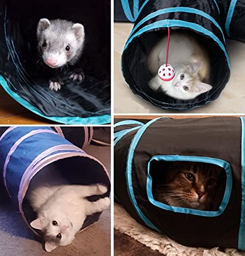 Cat Tunnels, Pet Ferret Rabbit Bunny Tunnels Tubes Subway Habitats, S-Style, DIY Cat Peekaboo Maze House Tent Bed, Kitten Interactive Toy (YY Type Tubes) - size: YY Type Tubes