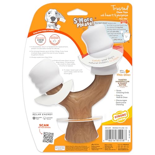 Nylabone Strong Chew Marshmallow Stick Dog Chew Toy, Large - size: Large