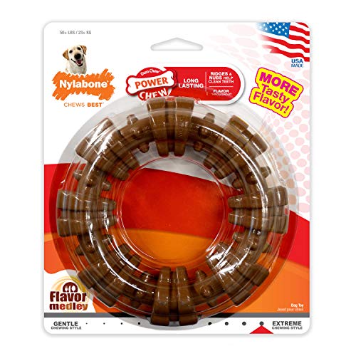 Nylabone Textured Ring Power Chew Toy for X-Large Dogs 50+ lbs - color: Textured Ring, size: X-Large