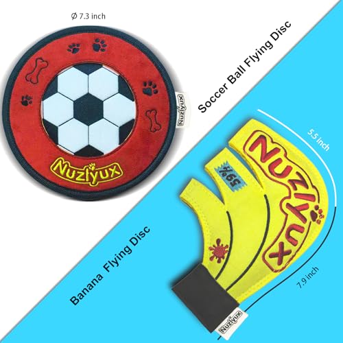 Squeaky Flying Disc for Small Medium Dogs 2-Pack Fetch Rings