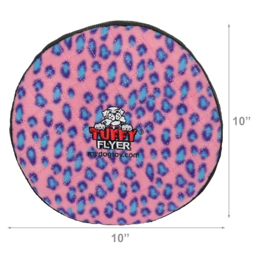 TUFFY® 2 Pack Ultimate Flyer Ultra Durable Plush Dog Toys - color: 2PK Pink Leopard Flyer