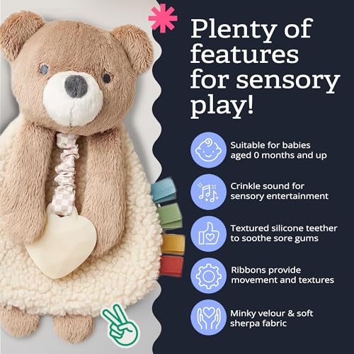 Itzy Ritzy Lovey Including Teether, Teething Relief, 0 Months & Up (Bear) - color: Bear