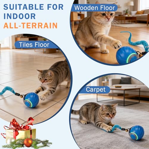 4-Pack Smart Interactive Cat Toy Ball for Indoor Cats & Small Dogs - color: Blue-Orange