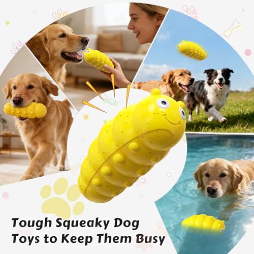 Tough Interactive Dog Toy for Outdoor Swimming & Water Fetch Play - color: Yellow Chubby