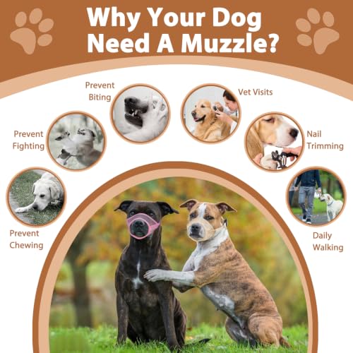 LUCKYPAW Mesh Dog Muzzle Suits for Small Dogs Breathable Dog Muzzle Set - size: Small 3 PCS(XXS-S)