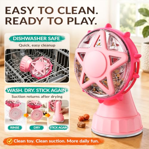 2-in-1 Cat Dog Adjustable Treat Dispensing Toy & Teaser (Pink) - color: 2-in-1 (Pink)