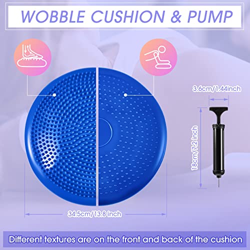 Meooeck 8 Pcs Balance Disc Set with Hand Pump - color: Vivid Colors