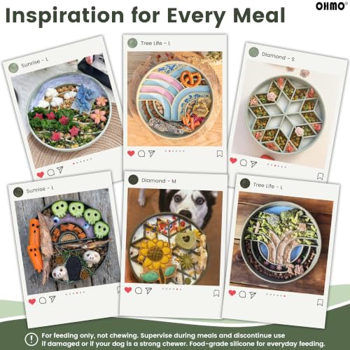 OHMO Slow Feeder Dog Bowl, 5.9" Lick Mat for Dogs, Diamond, Camo Green - color: Camo Green