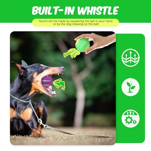 SCENEREAL Squeaky Tennis Balls for Dogs, 2.5" 12 Pack Puppy Fetch Balls Toys as Gifts for Holiday Halloween Thanksgiving Christmas, Interactive Dog Toys for Small Medium Sized Dogs Throwing Training