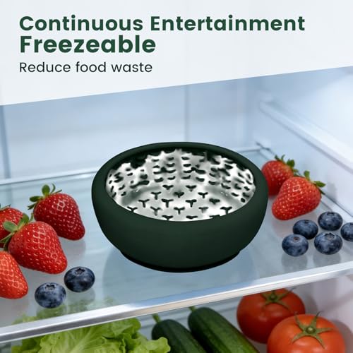 SmartTail Dog Slow Feeder Bowl,Dog Freezer Bowl for Anxiety Relief,BPA-Free - color: green, size: L