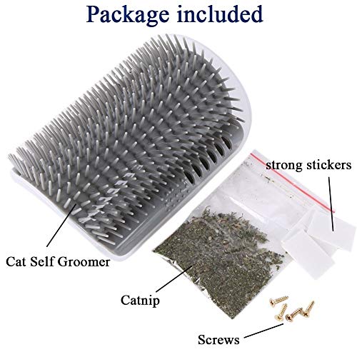 3.0 Softer Cat Self Groomer with Catnip, Dog Cat Corner Groomer Comb - color: 3.0 Softer Grey (1 Pack)