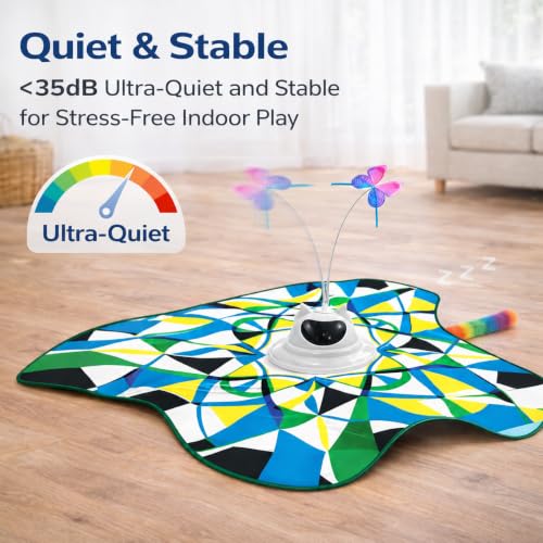 Interactive Cat Toy for Indoor Cats, 3-in-1 Automatic Tunnel Kitten Toy - color: Blue
