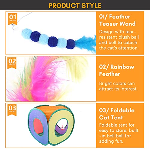 Cat Play Tunnel,Occupiedpet Collapsible Cube Tent with 3 Entry Points - color: 15 Pieces