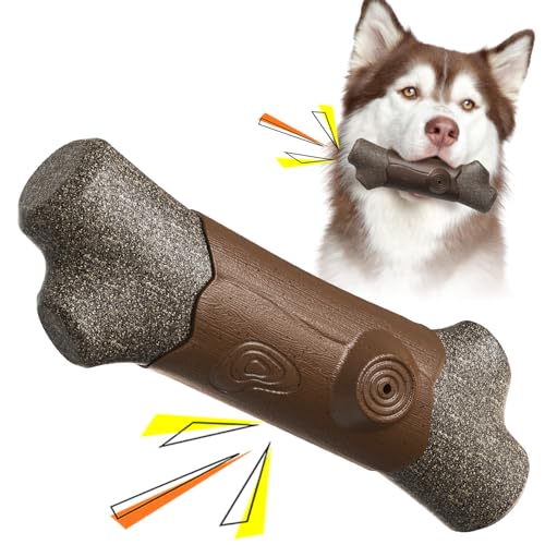 TLKNG Large Size Indestructible Squeaky Dog Chew Toy for Medium/Large Aggressive Chewers Breed Dogs Durable Squeak Bone Teething Crate Toys Indoor/Outdoor