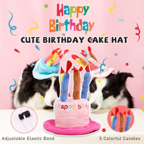 lilfrd 9Pcs Pink Dog Birthday Toy Set, Squeaky Hat Bandana Gift for Dogs - style: Pink Birthday Pack