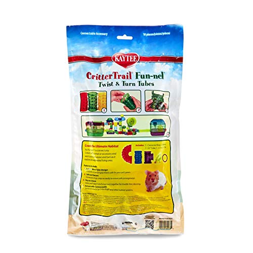 Kaytee CritterTrail Fun-nel Twist & Turn Small Animal Habitat Tubes (Pack of 2) - size: Twist-& Turn Tubes Kit (Pack of 2)