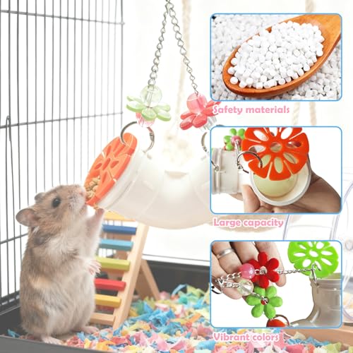 Rat Enrichment Toys, Hanging Tube Mice Treat Dispenser, Slow Feeder