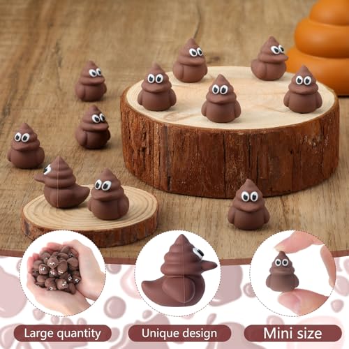 Chunful 25 Pcs Mini Poop Rubber Ducks Bulk Rubber Brown - color: Brown, size: Rubber