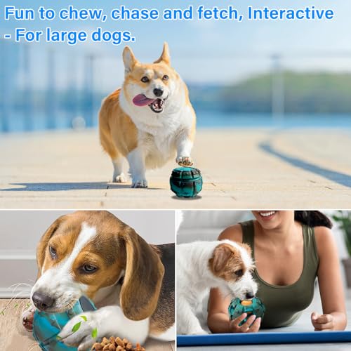 Yipetor Interactive Dog Chew Toy, Large Enrichment Frozen Treat Lick Ball - color: Classic Blue, size: Medium