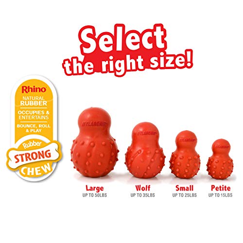 Nylabone Strong Chew Rubber Stuffable Cone Treat Toy, Bacon Flavor, Large - color: Red, size: Large