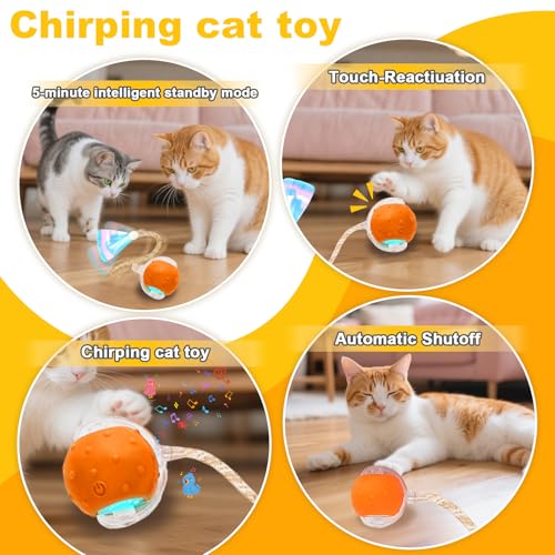 Interactive Cat Toy Ball, Blue1, Indoor Cats - color: Blue1, size: 2.3 inches