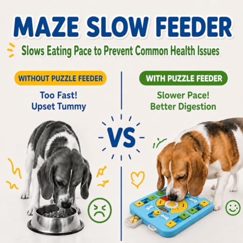 Interactive Cat Puzzle Toy, Maze Slow Feeder, 15.4 in - color: blue