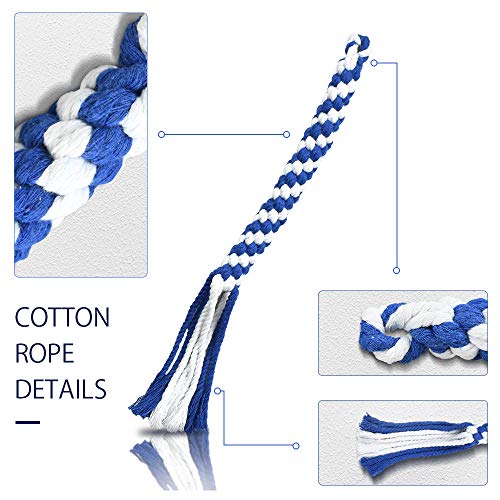 ASOCEA 3 Pack Dog Rope Toy, Flirt Pole Lure for Puppy Small Medium Dog - color: Blue+Orange