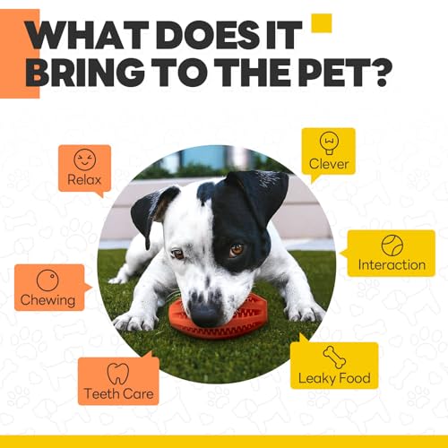 Volkee Puzzle Toy for Small & Smart Dogs, Interactive Chew Toys for Boredom, Enrichment Toys to Keep Them Busy, Treat Dispensing Ball for Puppy Dog Teething and Training(1 Yellow+1 Orange)