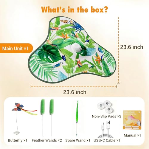 Interactive Cat Toys for Indoor Cats,Hide and Seek Cat Toys with Moving Concealed Wand Feather,Mouse Squeaky,Rechargeable Touch Activated Cat Kitten Toy for Indoor Bored Adult Cats(Green) - color: Green
