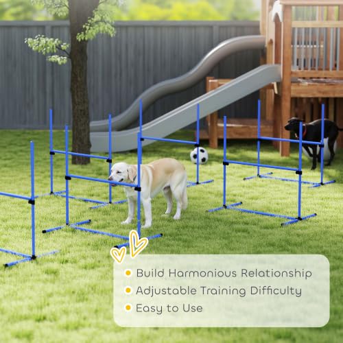 PawHut 6 Piece Dog Agility Training Equipment for Dog Agility Course Blue - color: Blue, size: 6 Piece