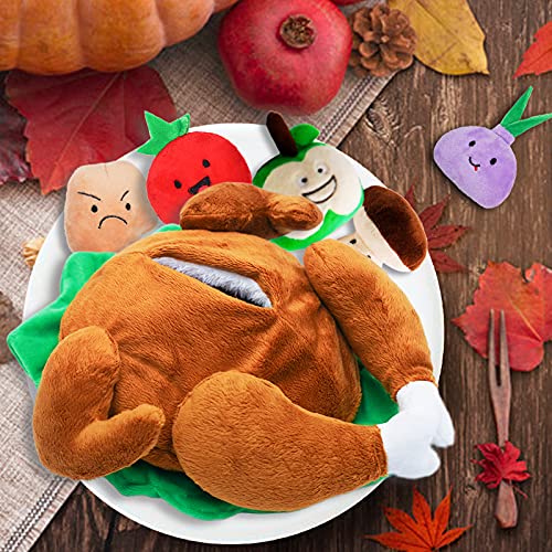 Thanksgiving Dog Toy, Hide and Seek Turkey Puzzle for Small Dogs - style: J-Turkey