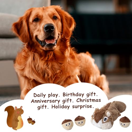 Hollypet Squeaky Hide and Seek Dog Toys for Small and Medium, Pine Cone - style: Pine Cone