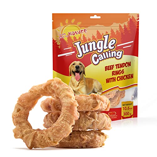 Jungle Calling Chicken Wrapped Beef Tendon Rings, Hip and Joint Support - size: 10.6 Ounce (Pack of 1)