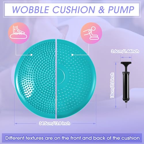 Meooeck 8 Pcs Balance Disc Set with Hand Pump - color: Fresh Colors