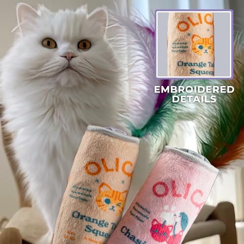 Haute Diggity Kitty Olicat Cherry + Orange Set, Soft Plush Cat Toys - color: Multi - Olicat Duo